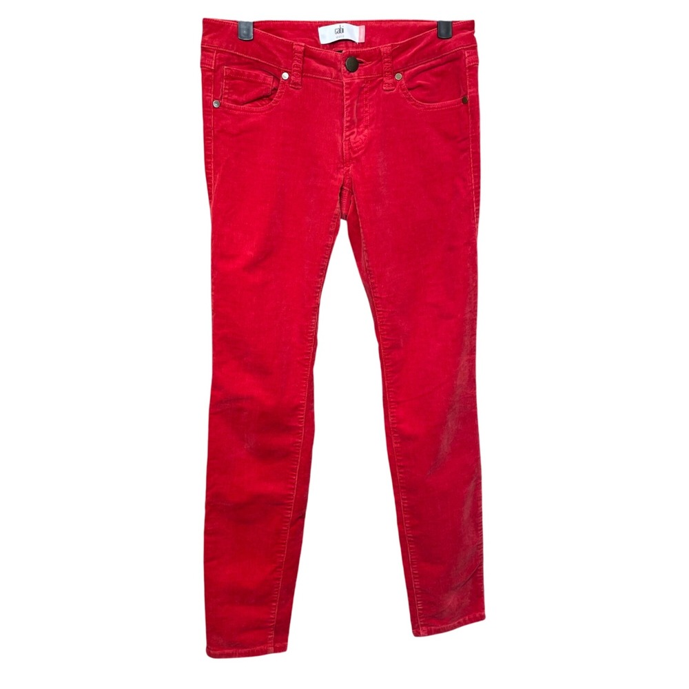 Cabi Skinny Jeans Women's Size 2 Red Corduroy Straight Leg Pants Style #3136